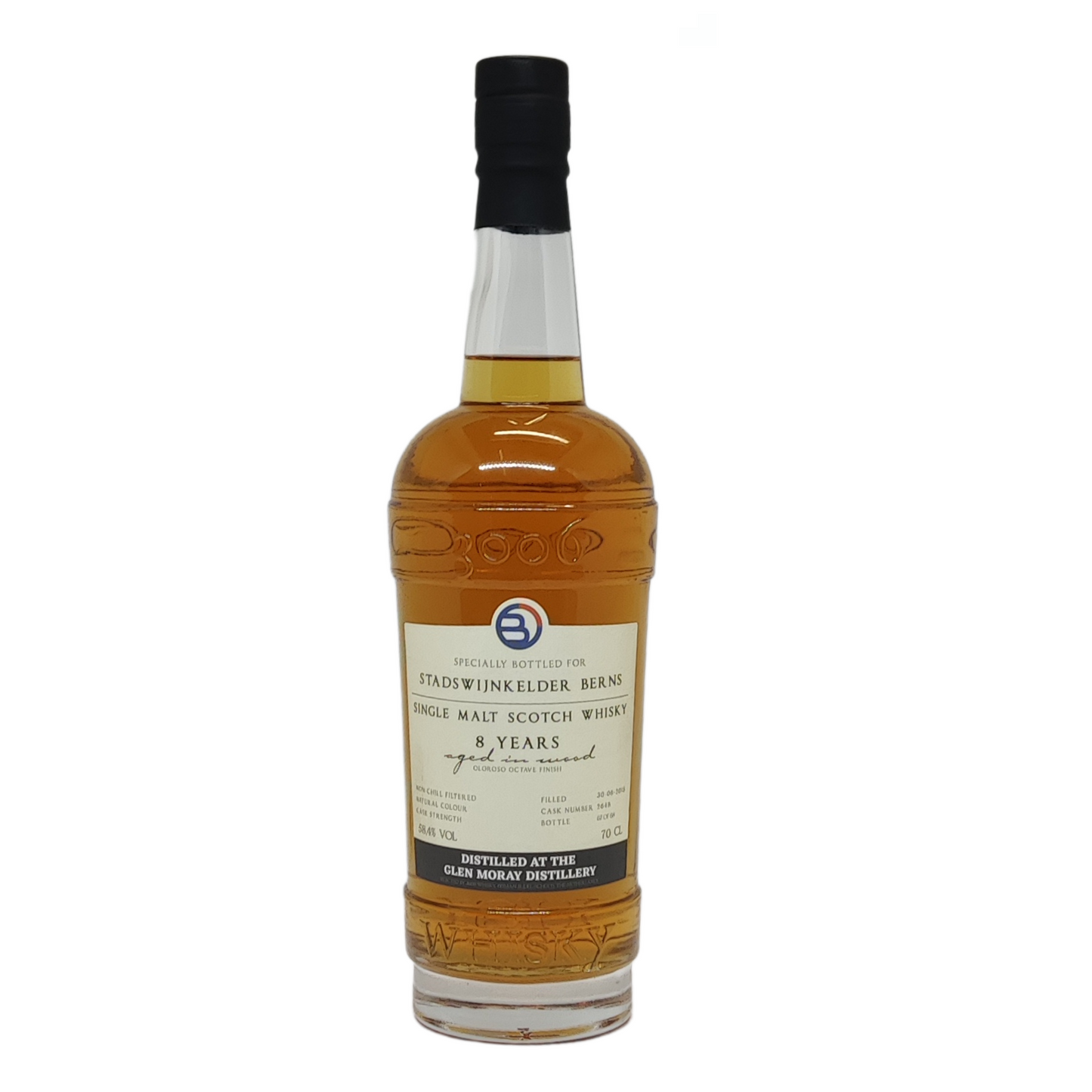 Glen Moray 8y eigen whisky botteling Stadswijnkelder Berns
